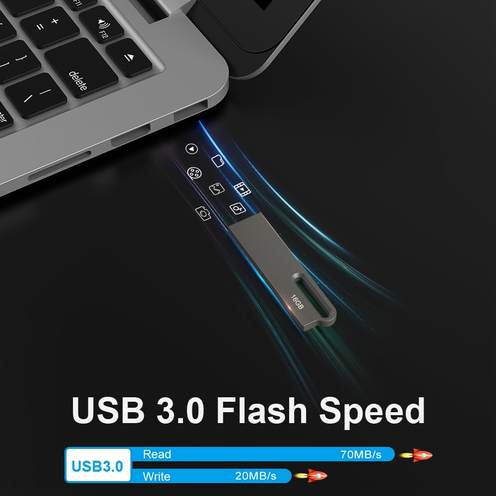 JOIOT Chiavetta USB 16 GB 10 Pezzi Pennetta USB Chiavetta USB 3.0 Pen Drive USB Flash Drive Chiavette Memoria USB Stick per Cellulare Tablet Computer Laptop MacBook