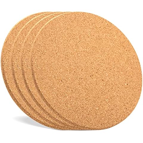 Cork Trivets for Hot Dishes, Cork Pot Holder for Hot Pots and Pans 4 Pack 8 Inch, Heat Resistant Cork Board, Hot Pads for Table and Countertop, Thick Cork Coasters for Drinks Cover