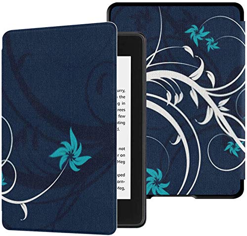 Toute Nouvelle Housse en Tissu résistant à l'eau Kindle Paperwhite (10e génération, Version 2018), étui pour Tablette à Fond Floral Vector Illustration Cover