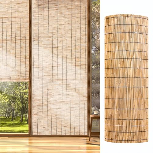 Recinzione in bambù naturale per decorazione di giardini e balconi, rotoli di recinzione per terrazza, ringhiera per piscine e appartamenti (100 x 900 cm)