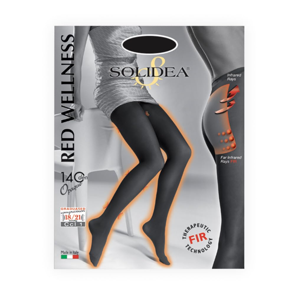 SOLIDEA Collant 140 den sheer RED WELLNESS 140 opaque Calze a compressione graduata 18/21 mmHg