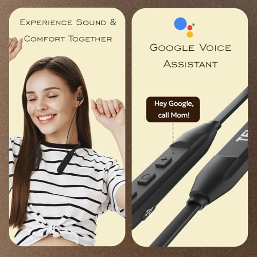 Image of TEMPT Rush X Neckband with 30 Hours of Playback Time, Vibration Alert, BT V5.2, 10mm Drivers with Copper Ring, Crystal Clear Sound (Black)