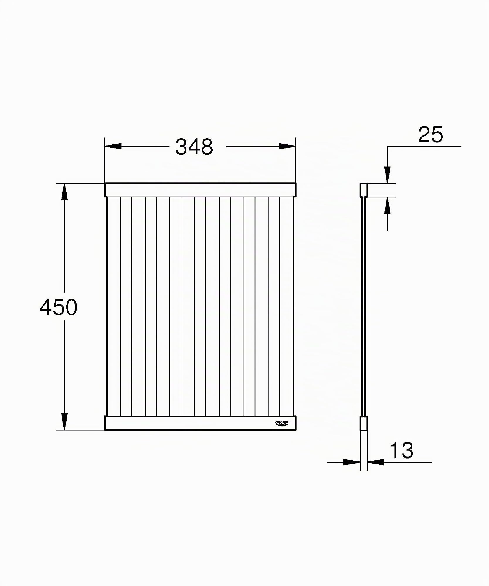 GROHE Grand Egouttoir à Vaisselle Pliable, Acier Inoxydable, Compatible Lave-Vaisselle, Anti-Corrosion, 45x34,8cm, Hard Graphite Brossé, 40856AL0