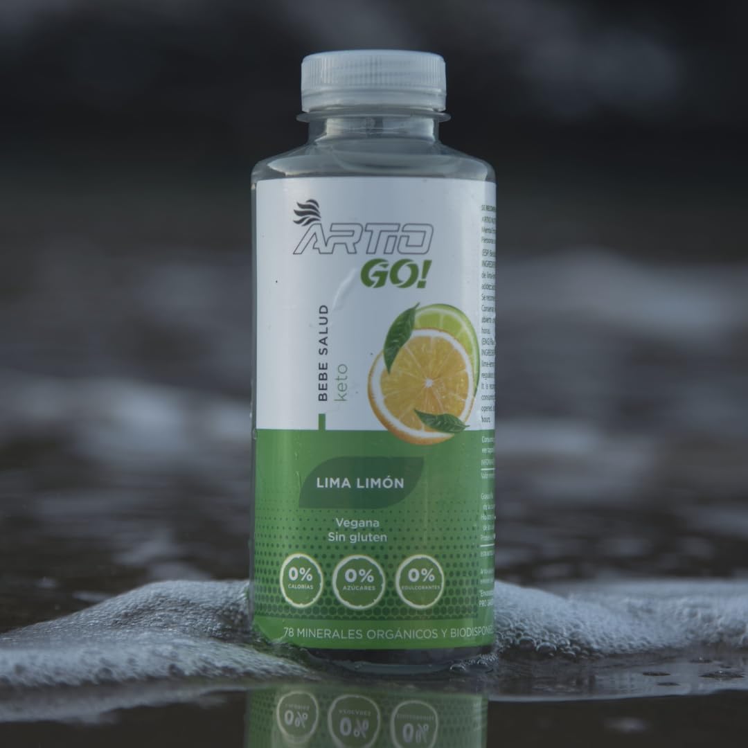 ARTIO GO! Lima-limón Bebida isotónica elaborada con un 3% de agua de mar y 78 minerales biodisponibles que proporcionan la mejor hidratación (12x500ml)