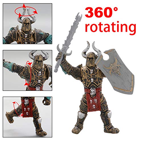 HAPTIME Knight Action Figure with Weapon Accessories/ Knight Figure Playset for Boys Girls Children Kids 3 4 5 6 7 8 9 Years Old, Great as Christmas,Birthday, Set of 6