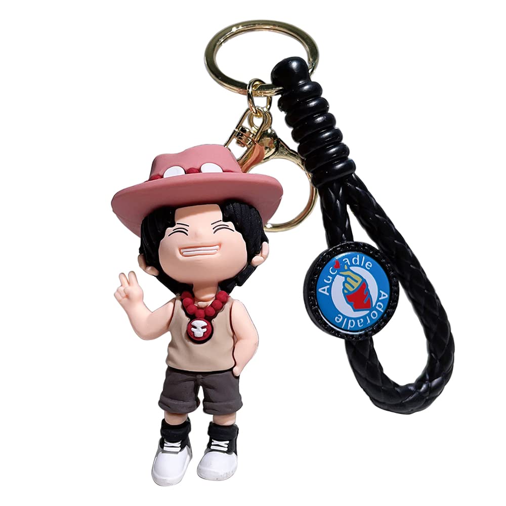 feimeng jewelry Anime Onepiece Silicone Keychain - 3D Character Keyring for Backpack, Car Door Keys Holder, Gifts for Fans