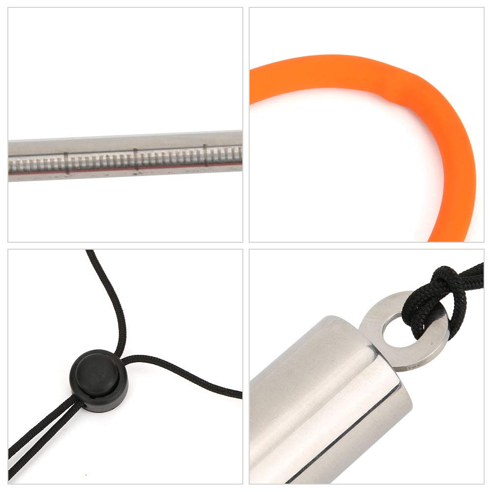 QERLONG Stainless Steel Diving Stick Pointer Rod Scale Underwater Knock Accessory with Lanyard for Divers