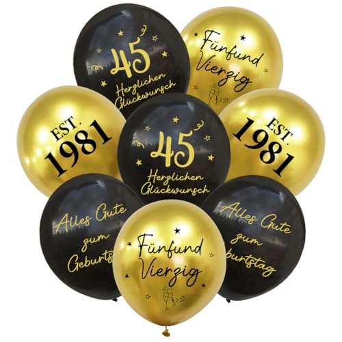 Schwarz Gold Luftballons Geburtstag Deko Jungen Mädchen