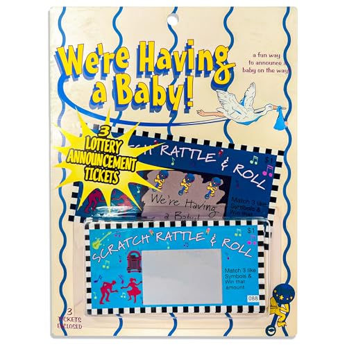 Image of We're Having a Baby Lottery Ticket Scratch Off | Baby Announcement Ideas | Surprise Newborn Lotto Reveal Notification | Shocking Pregnancy Announcement | Pregnancy Reveal Surprise | Blue /Silver | 3 in Pack