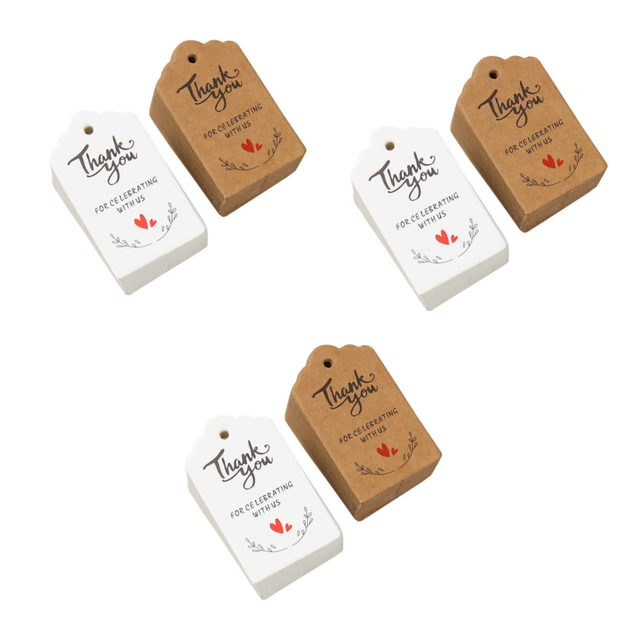 LALAFINA 600pezzi Etichette Decorative Kraft Per Ringraziamenti Tag Per Matrimonio e Biglietti Per Regali Pacchetti e Borse