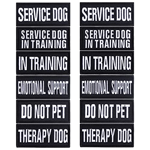 Pistha 12 Pieces Removable Tactical Dog Harness Service Dog Vest Patches Do Not Pet in Training and Emotional Support Dog Vest Patches(3.6 x 1.6Inch)