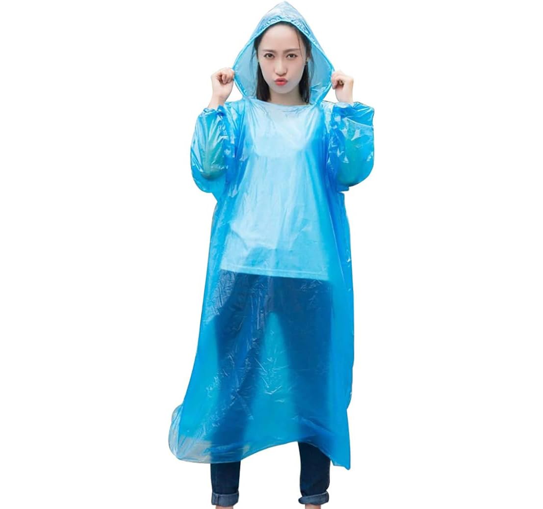 Full-Length Disposable Raincoat for Men & Women – Waterproof Hooded Outdoor Poncho for Travel, Hiking, Camping, Emergency Use (Blue)-image-30
