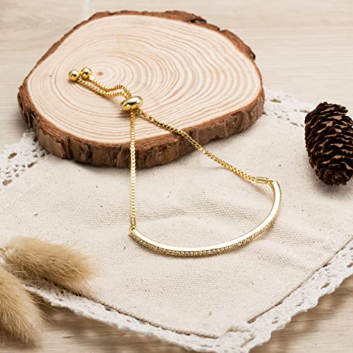 Philip Jones Gold Plated Friendship Bracelet Created with Zircondia® Crystals - Image 4