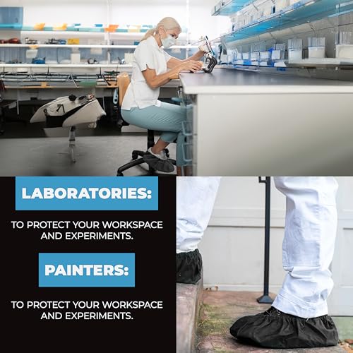 Image of Blue Shoe Guys Reusable Waterproof Shoe Covers - 4 Pack (2 Pairs) - Rain Boot Covers for Men & Women - Durable, Washable, Non-Slip Overshoes for Indoor & Outdoor Protection