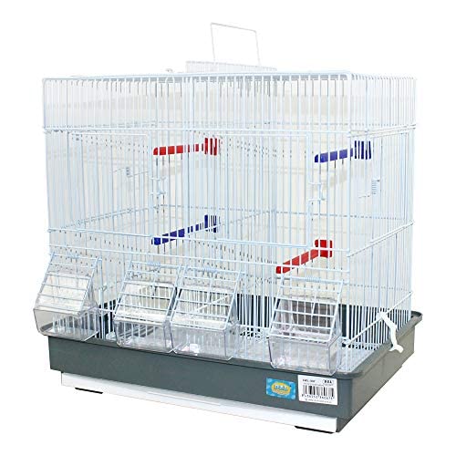 Jaula metálica para criar pájaros con comedero, 42.5X40X29.5CM Color Aleatorio (337)