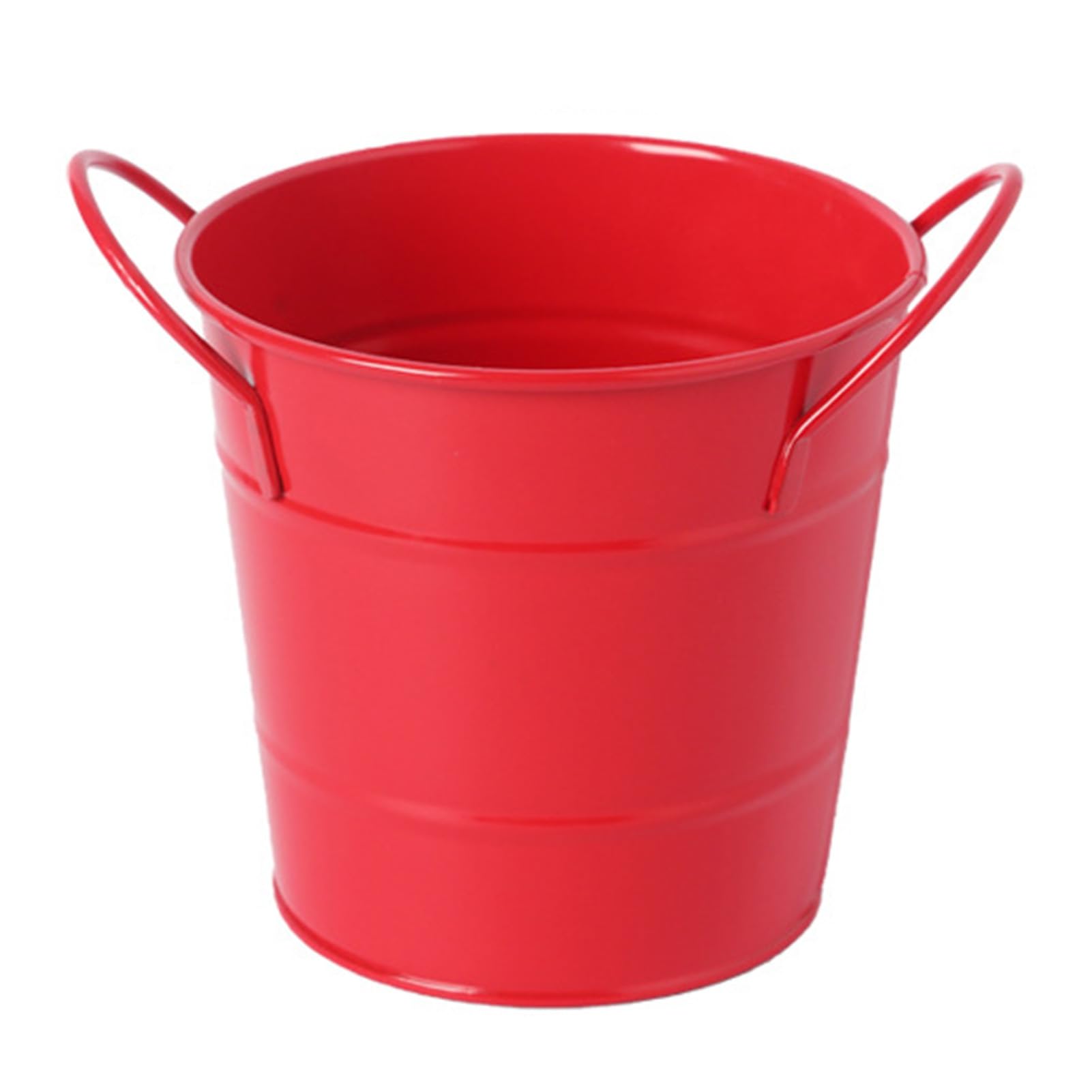 Tuxoiou Desk Organiser, Creative Iron Pen Pot, Durable Office Bucket for Stationery, Pens, Pencils & Makeup Brushes Red