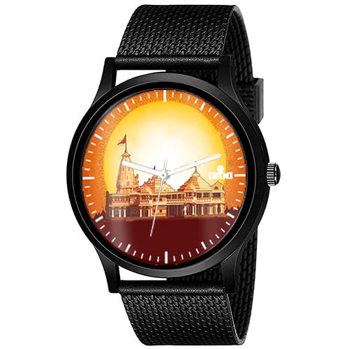 AROA Watch for Ayodhya Ram Mandir Model : 1283 Black Metal Analog Black Strap Watch Orange Dial Stylish Watch for Boys (B0CRYD254Q) Amazon Price History, Amazon Price Tracker
