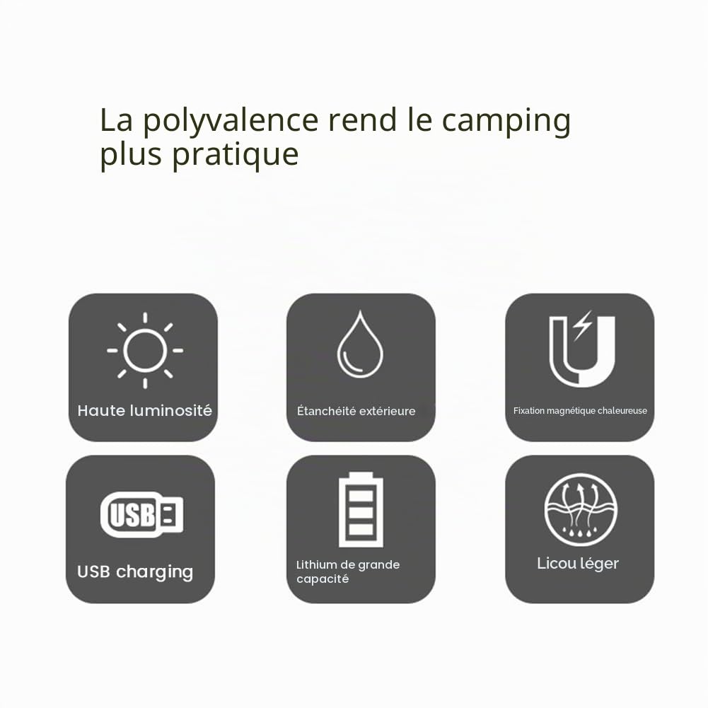 Lampe de cou détachable rechargeable, lampe de travail LED avec base magnétique, lumière de mécanicien mains libres, autour du cou