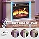 YITAHOME Elektrokamin, 23inch Realistischer 3D Flammeneffekt Erwärmungsfreistehender Elektrischer Kamin mit Timer und 24-Farb-LED-Lichtband und Fernbedienung