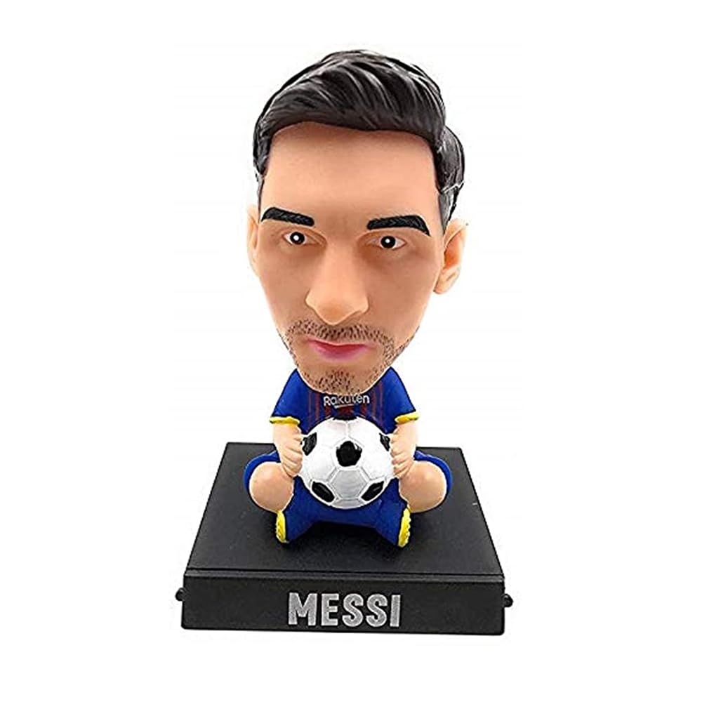 Footballer Messi Bobblehead Figures with Mobile Holder for Car Dasboard | Perfect of Toy | Coprprate Gifting Item | Office Desk and Table Limited Edition (Messi)