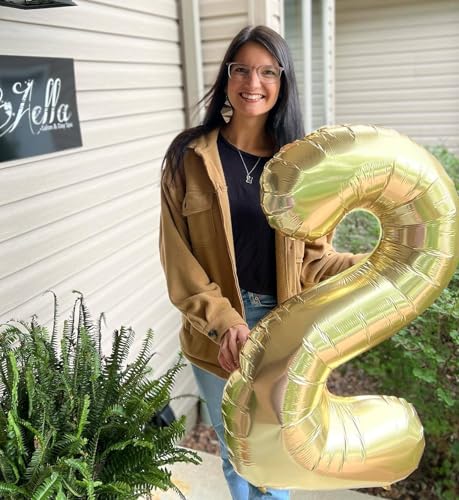 Image of Light Gold Number 4 Balloon 40 Inch, 4th Birthday Party Decorations, Giant 4 Foil Balloon for Party Supplies