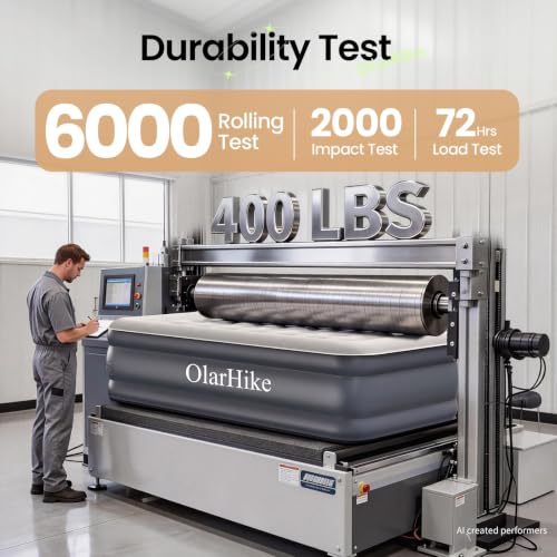 Image of OlarHike Twin Air Mattress with Built in Pump, 18 inch H Inflatable Bed, 400lb
