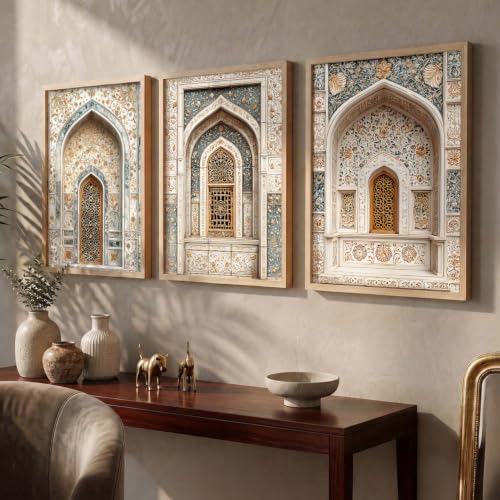 Image of kotart Traditional Indian Wall Art Painting for Living Room | Paintings Frame For Home Decoration | Framed Wall Painting Home Room Bedroom Office Decor Set of 3 (14x20 Inch)