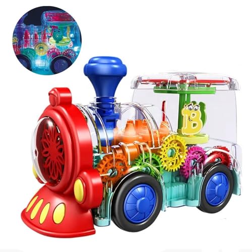 Image of Mashes Concept Gear Transparent Train Toy for Kids with Lights & Music | Moving Gears Educational STEM Toy | Battery Operated Learning Train for Boys & Girls