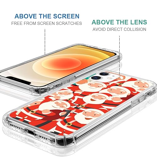 ZHEGAILIAN Capa compatível com iPhone 15 Plus, capa engraçada de Natal de Papai Noel para iPhone 15 Plus para mulheres e meninas, transparente com capa protetora fina e flexível de TPU para iPhone 15