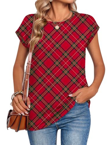 Image of Zeagoo Womens Tops Summer Casual Cap Sleeve Tshirts Shirts Business Blouses
