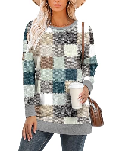 BETTE BOUTIK Women's Drop Long Sleeve Sweatshirts Casual Crewneck Tunic Tops Sweartshirts With Side Slits S-3XL