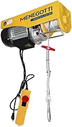 Guincho Elétrico Menegotti Prime V2 150/300 Kg – 220V | Motor 650W, Cabo de Aço Galvanizado 12m, Fim de Curso Automático, Freio de Segurança e Estrutura Reforçada