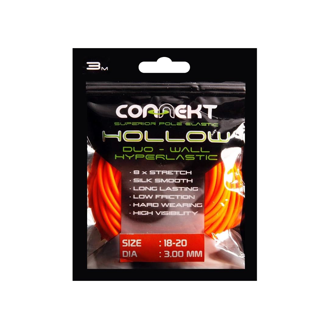 Connekt Hollow Duo-Wall Hyperlastic | Latex Pole Elastic | Perfect For Silvers, Winter F1 Carp, Stock Carp, Small Carp, Paste Fishing & Light Margin, Big Carp and Monster Carp