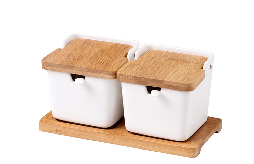 VHJdtE Seasoning jars, Creativity Ceramic Spice Jars Sugar Bowl Food Storage Containers(Two Piece)