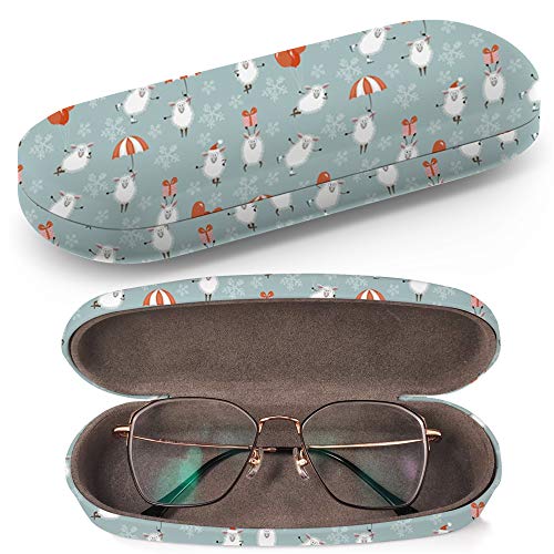 Preisvergleich Produktbild Hardcase Brillenetui Sonnenbrillenetui Brillenbox Kunststof Clamshell-Art-Brillen-Fall mit Brille-Reinigungstuch (Sheep)