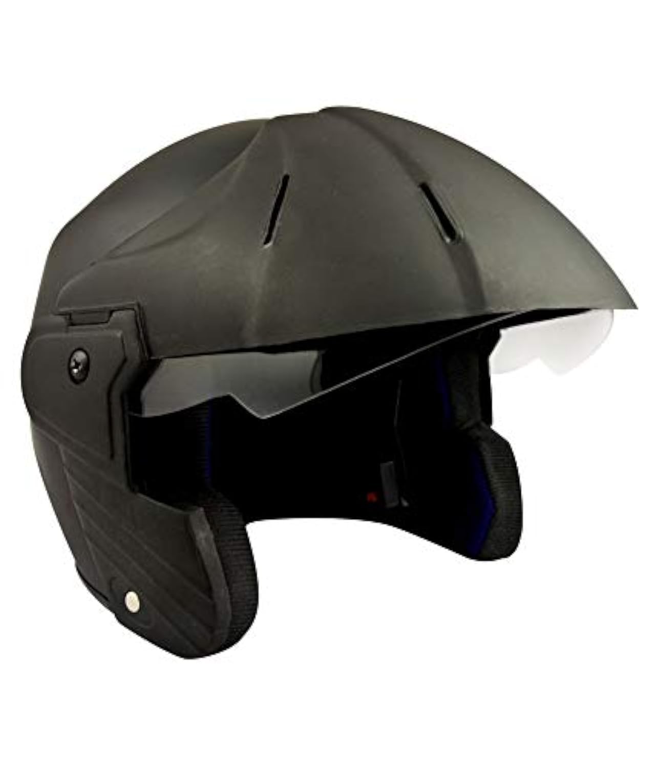 Sage Square ISI Certified Shell Benz Ultra Power Open Face Helmet (Black Matte, Large), ABS