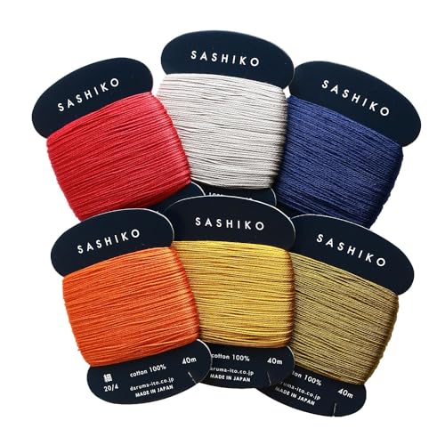 日本紐釦貿易(Nippon Chuko) 横田 ダルマ 刺し子糸 〈細〉 カード巻40m×6色セット シックカラー DRM2400-6SET-B 日本紐釦貿易(Nippon Chuko) 横田 ダルマ 刺し子糸 〈細〉 カード巻40m×6色セット シックカラー DRM2400-6SET-B