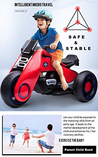 Image of StarAndDaisy Baby Magic /Swing Car for Kids Toys for 2-5 Years boy, with Acceleration Pedal & Rechargeable Battery, LED Light & Music,Twister car /Ride-onwith Smoke & Backrest seat (Red-Black)