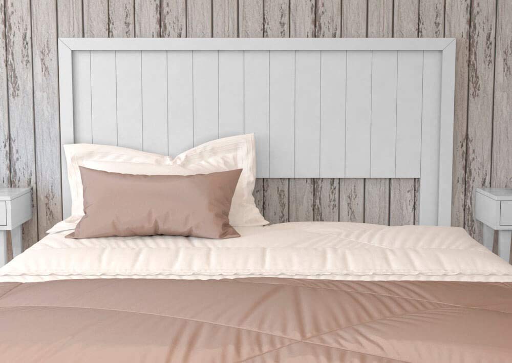 LA WEB DEL COLCHON - Cabecero de Madera Rústico Véneto para Cama de 180 (190 x 120 cms) Blanco nórdico | Cabeceros Madera | Dormitorio Matrimonio | Cabezal Cama |Estilo nórdico