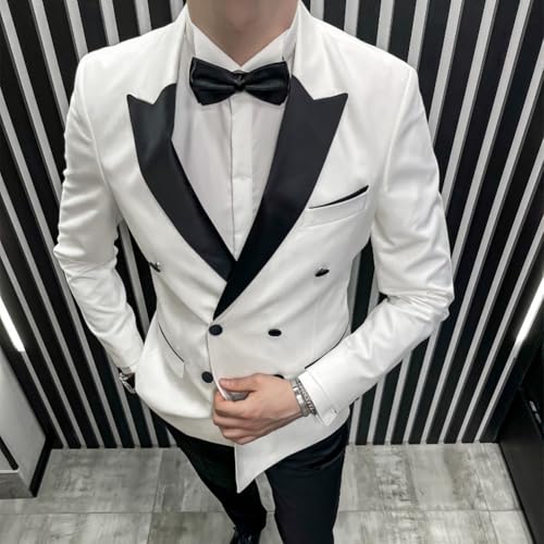 2 Piece Men's Tuxedo Set Double Breasted Men Suit Formal Outfit Party Prom Suits Wedding Homecoming2