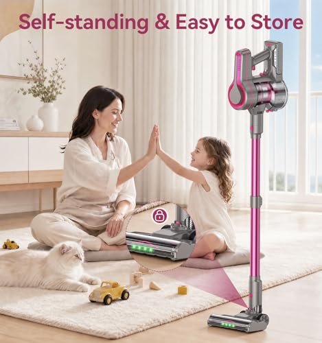 Image of 600W /50Kpa Cordless Vacuum Cleaners for Home, 50Mins Stick Vacuum with Self-Standing,Anti-Tangl,Lightweight Wireless Vacuum for Hardwood Floors Carpet Pet Hair Car