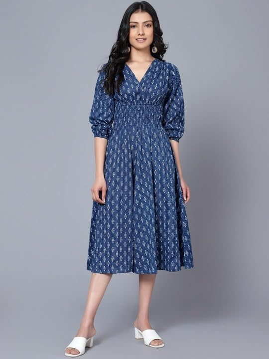 Image of Leriya Fashion V Neck Maxi Dress for Woman |Aline Dress for Women |Long Flared Dress for Womens|Summer Casual Outfit Wear Events, Date & Evening Look |Perfect Gaun Wear for Woman's