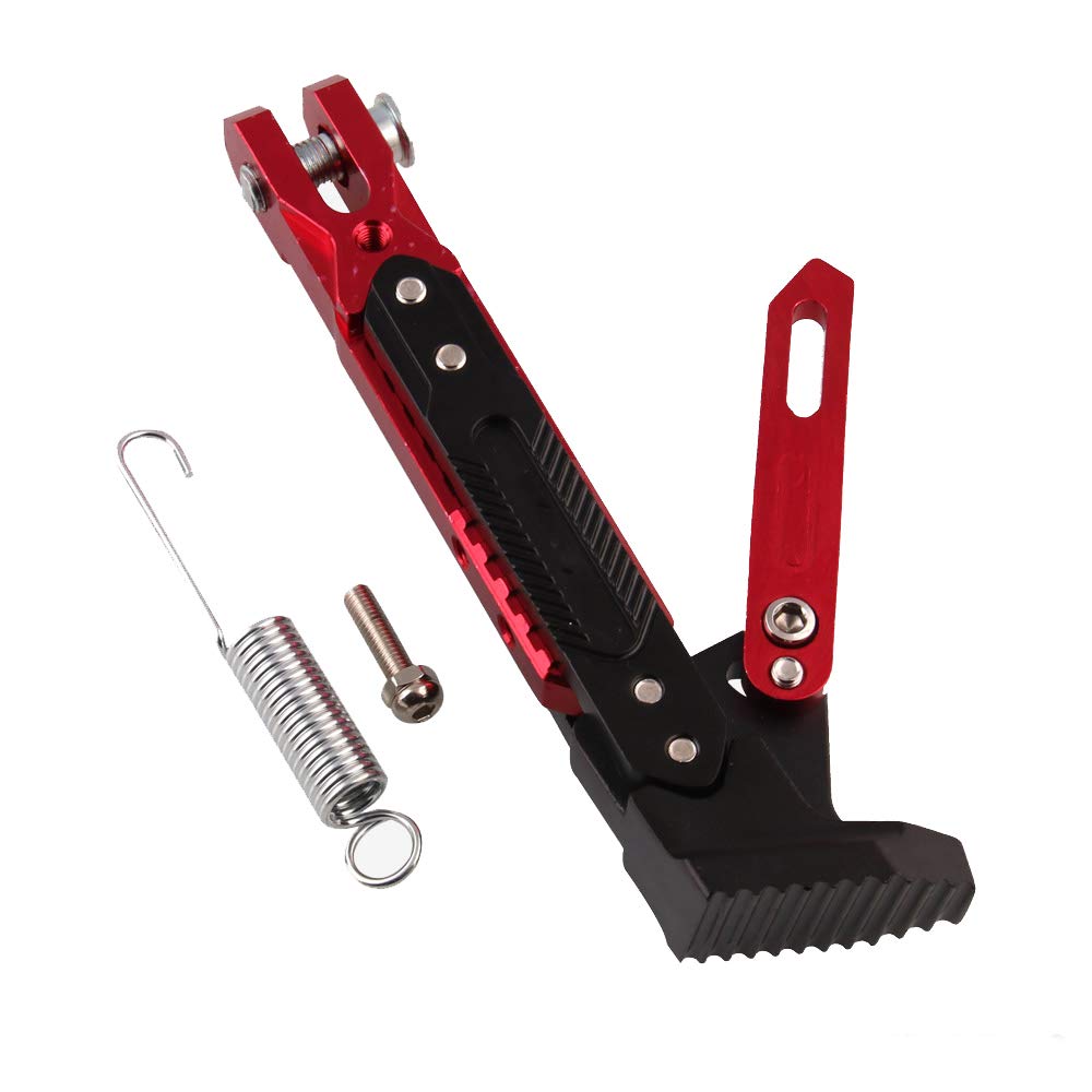 Universal Motorcycle Kickstand Accessories Motor Scooter Modified CNC Aluminum Alloy Adjustable Tripod Holder Kickstand Foot Side Support Stand Motor Scooter Motorbike Motocross Dit Pit Bike