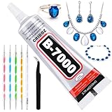 B7000 Jewelry Glue Clear for Rhinestone, Cridoz 3.7 fl oz Craft Adhesive Glue with Precision Tip Multi Function Fabric Glue for Metal Stone Graduation Photo Charms Nail Art Bead Jewelry Wood Glass