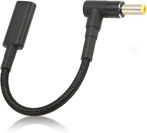 Yunseity Tipo C USB C hembra entrada a DC Power PD cable de carga, 0.217x0.098 in PD 100W 20V5A Dual Chip USB C hembra a macho adaptador de carga 90