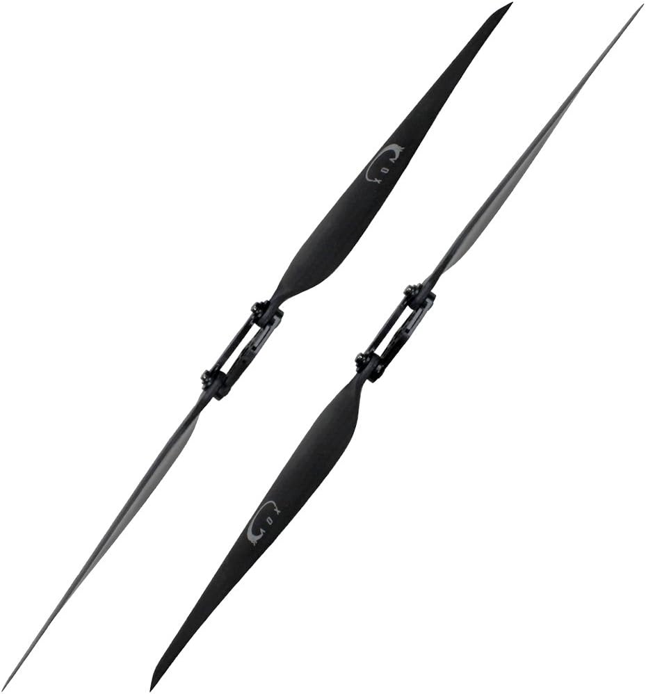 Xoar PJP-T-LF2 18x6.5 1865 Carbon Fiber RC Quadcopter Folding Propeller CW CCW. 1 Pair (4 Pieces) of 18 Inch 2 Blade Folding Props for Multicopter Multi-Rotor Drone