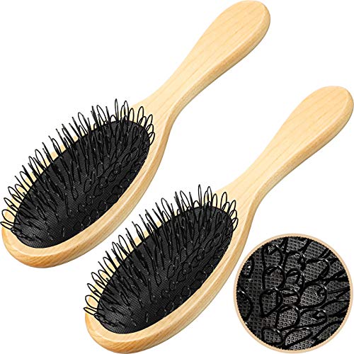 2 Pieces Hair Wig Brush Wood Loop Wig Brush Weave Hair Brush Synthetic Hair Extensions Brush for Hair Pieces Toupees