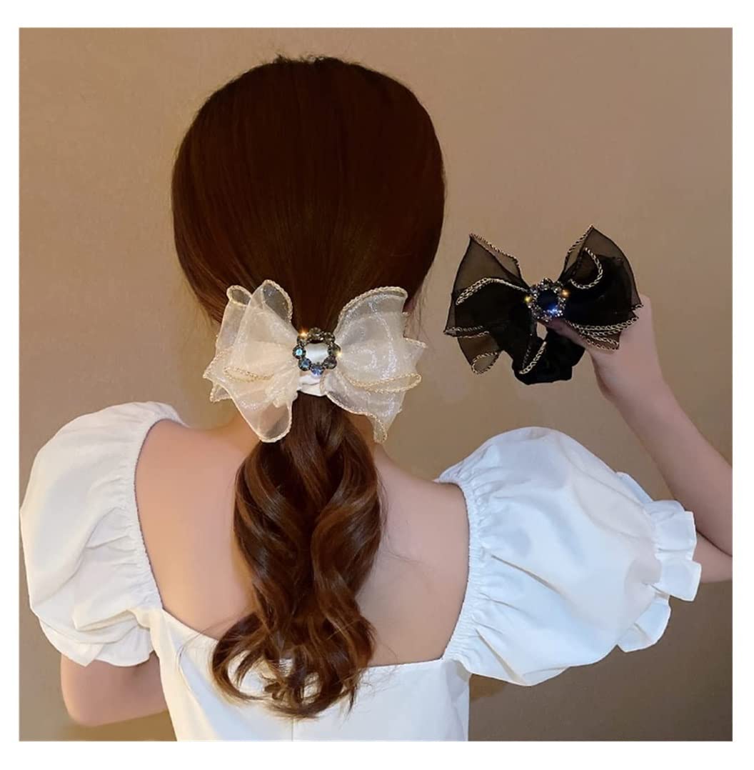 Feste Elastici Capelli Pizzo Fiocco Testa Corda Perla Per Capelli Cavallo Anello Per Accessori Per Decorazione