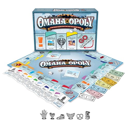 Juego de mesa Late For the Sky Omaha-Opoly – Juego de estrategia y comercio de propiedades en la ciudad de Omaha para 2 a 6 jugadores, 8+ años, edición coleccionable miniatura 2