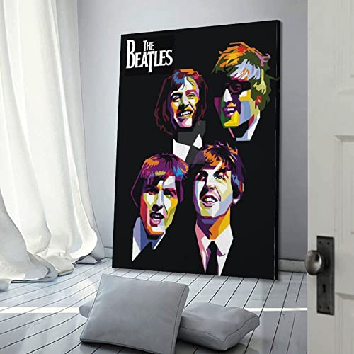 Poster décoratif sur toile The Beatles Pop pour chambre à coucher – 40 x 60 cm - Les Beatles, Paul McCartney, John Lennon, RIngo Starr, George Harrison Poster décoratif sur toile The Beatles Pop pour chambre à coucher - 40 x 60 cm – Image 4
